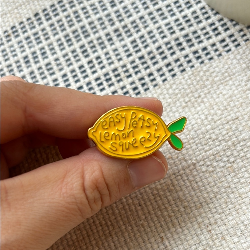 Free with purchase “easy peasy lemon squeezy” pin